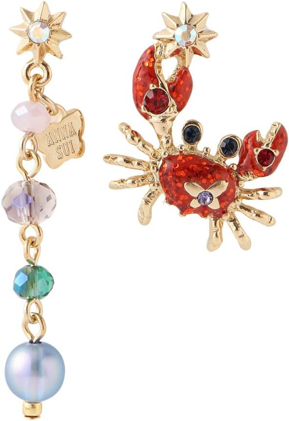 94 立体的な雪の結晶とブラック系じゃら ピアスorイヤリング 雪の結晶